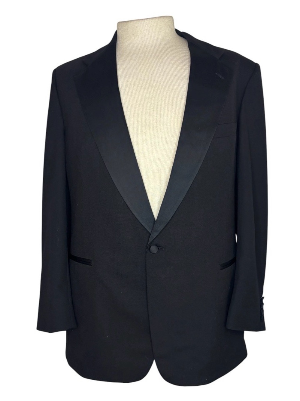 Christian Dior Monsieur Black Tuxedo Blazer 46L Peaked Lapel Single Button